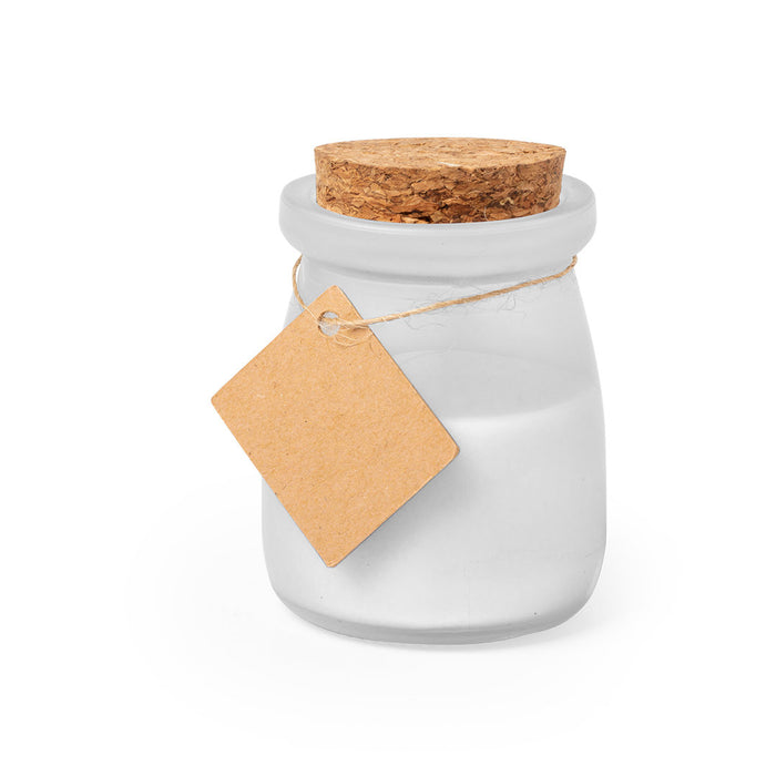 Scented Candle in Matte Glass Jar with Cork Lid