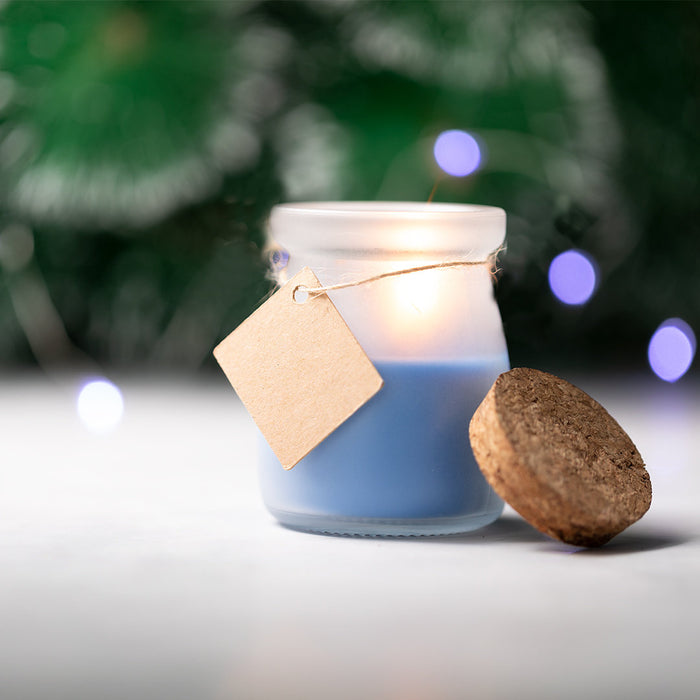 Scented Candle in Matte Glass Jar with Cork Lid