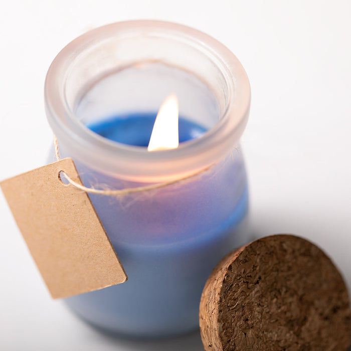 Scented Candle in Matte Glass Jar with Cork Lid