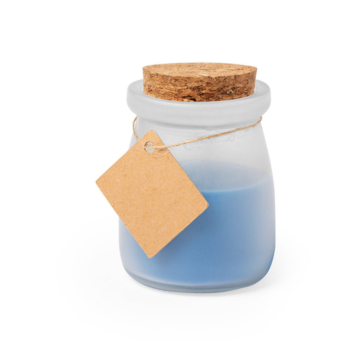 Scented Candle in Matte Glass Jar with Cork Lid