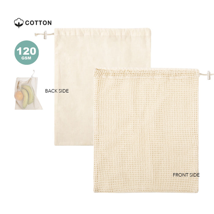 Netted Cotton Drawstring Bag 25 x 30cm