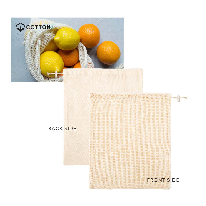 Netted Cotton Drawstring Bag 25 x 30cm