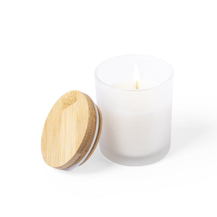 Aromatic Candle in Glass with Bamboo Top