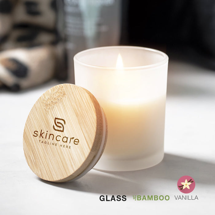 Aromatic Candle in Glass with Bamboo Top