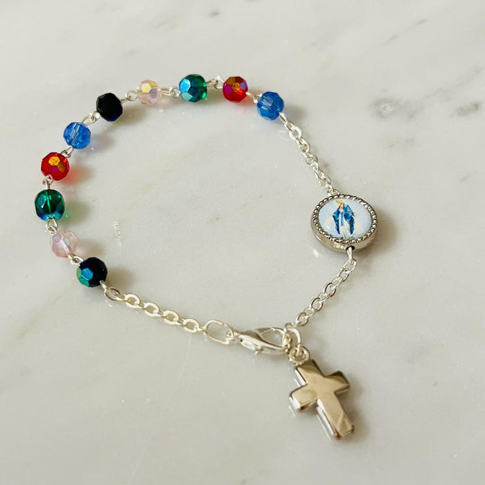 Rosary Bracelet - Mixed Glass Beads
