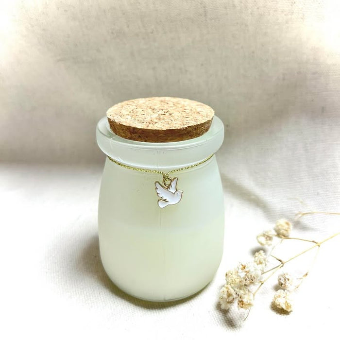 Scented Candle with Dove design on Gold Cord