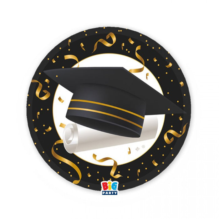 Lunch Plates - 24cm - Graduation Theme - 6pk