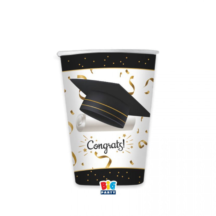 Party Cups - 250ml - Graduation Theme - 6pk