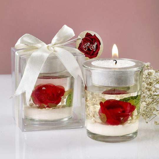 Red Rose Candle Favor