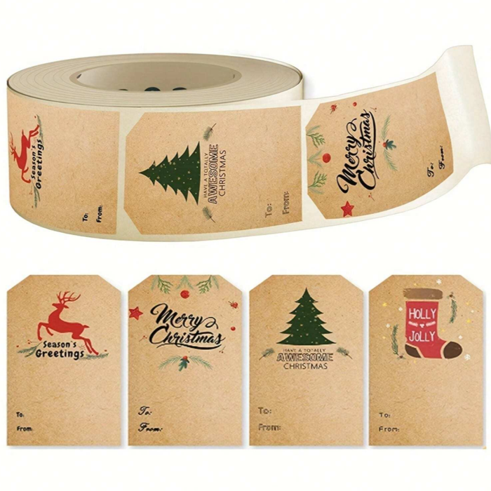 Christmas Gift Label Stickers - 5x7.5cm