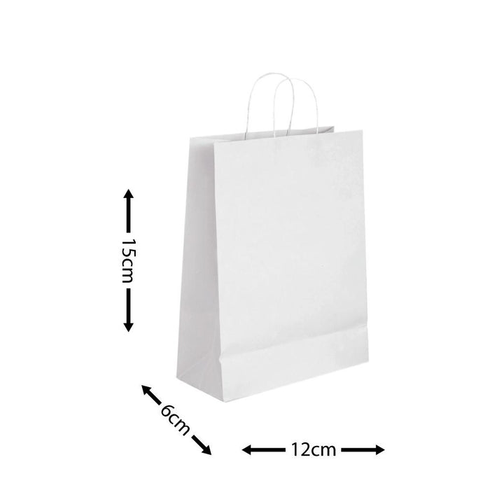 Gift Bag x 12pcs - White - 12x6x15cm