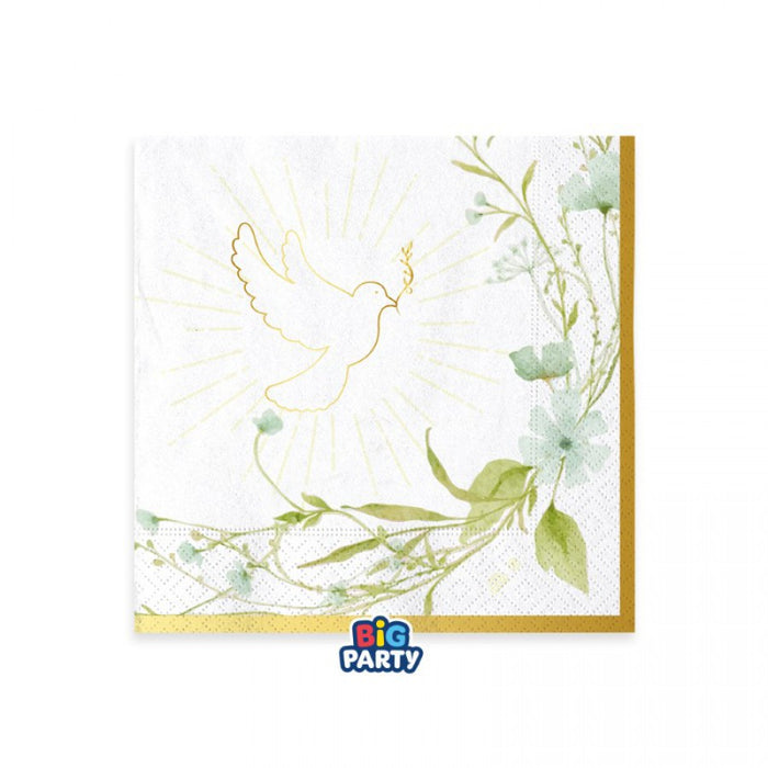 Lunch Napkins - Confirmation Dove - 25x25cm - 16pk