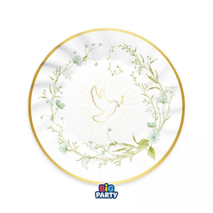 Paper Plates - Confirmation Dove - 25cm - 6pk