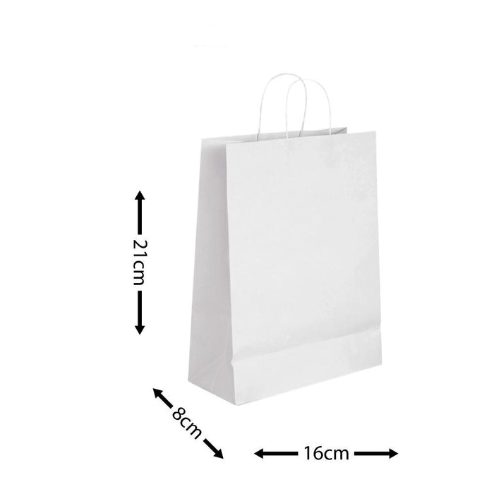 Gift Bag x 12pcs - White - 16x8x21cm
