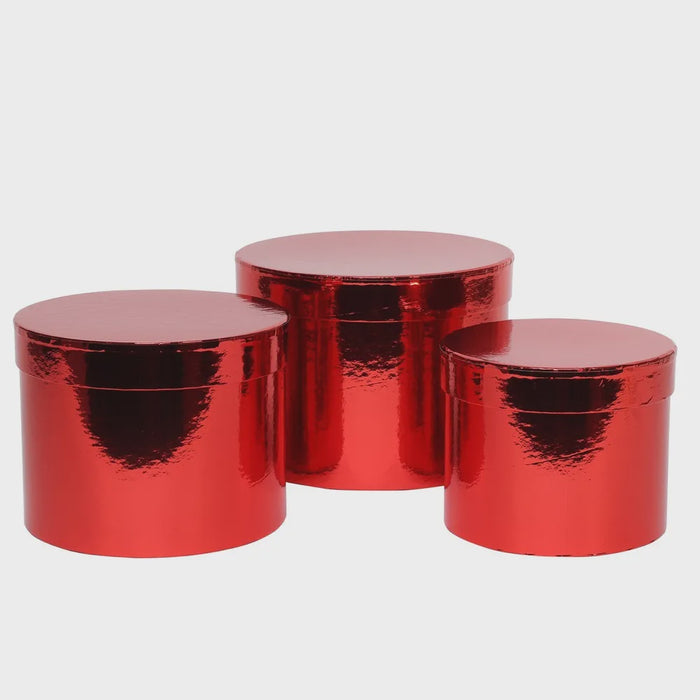 Metallic Red Hat Box - 3 sizes