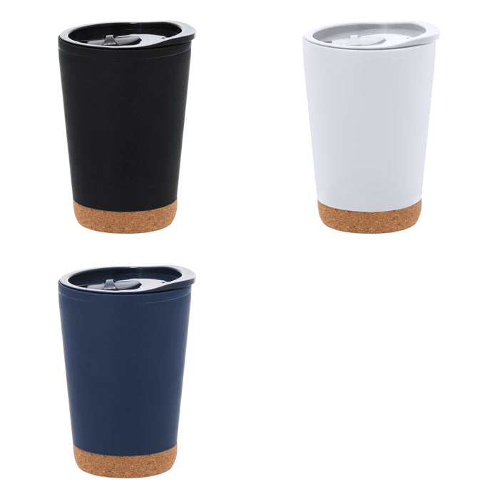 Insulated Cup with Lid and Cork Bottom