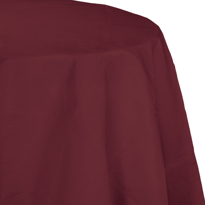 Burgundy Round Tablecover - Plastic 2.1M