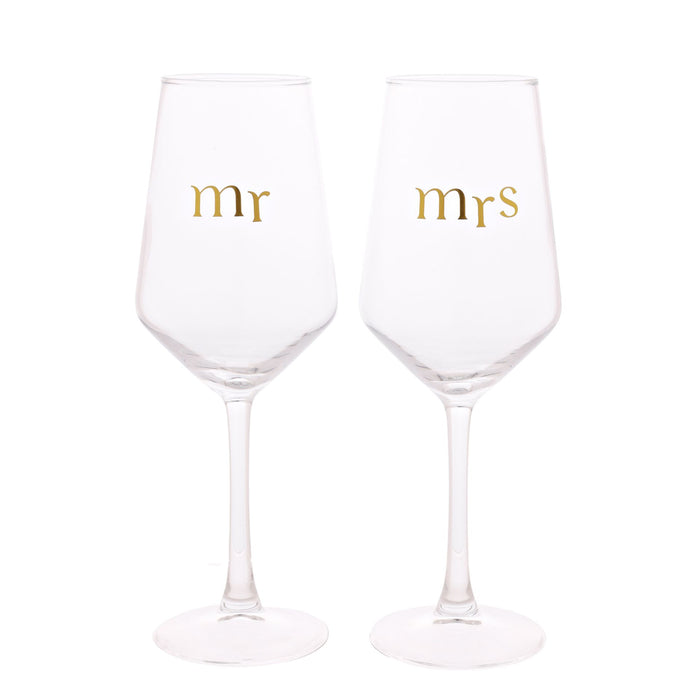 Confetti Set of 2 Wingelasses - Mr & Mrs