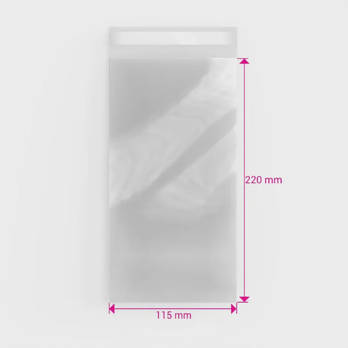 Clear Cellophane Bag with Seal - 11.5 x 22cm