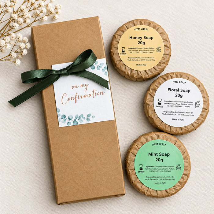 Soap Soap Set of 3 - Confirmation - Green Ribbon