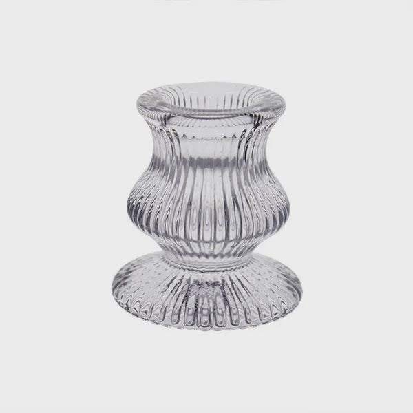 Eliza Taper Candle Holder - Clear - 5.5x 6cm