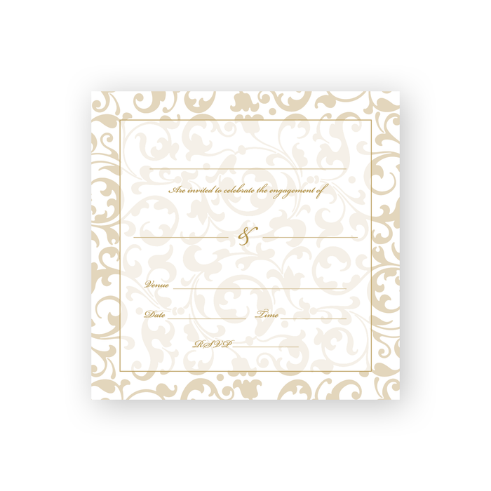 Invitation Fill-in - Engagement - Floral Damask Ivory