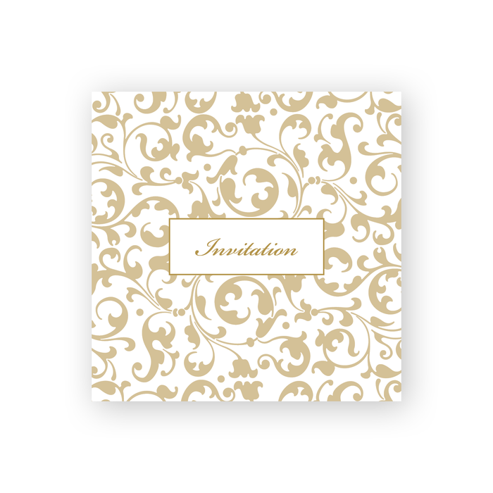 Invitation Fill-in - Engagement - Floral Damask Ivory