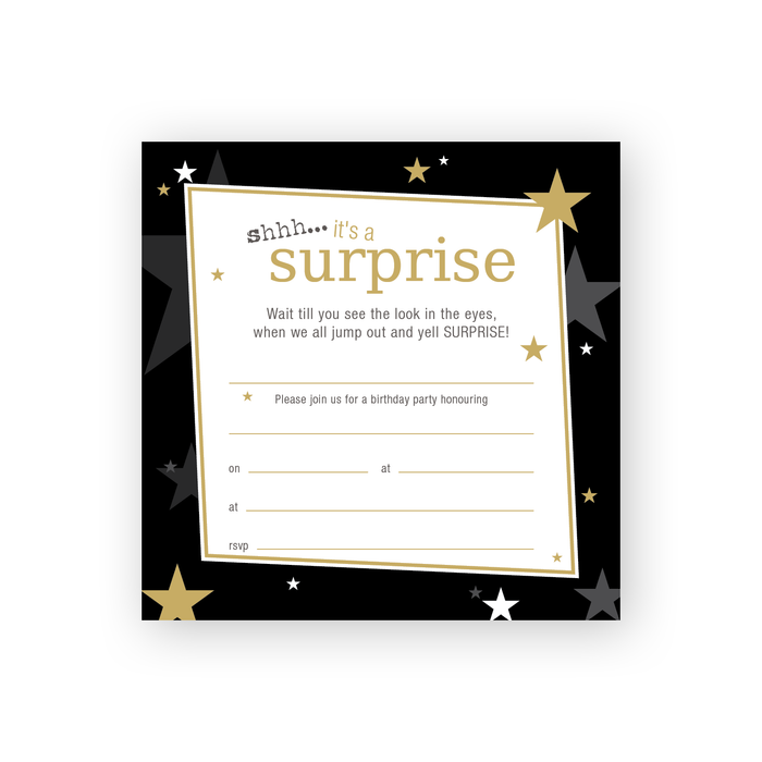Invitations Fill-in - Shh It's a Surprise