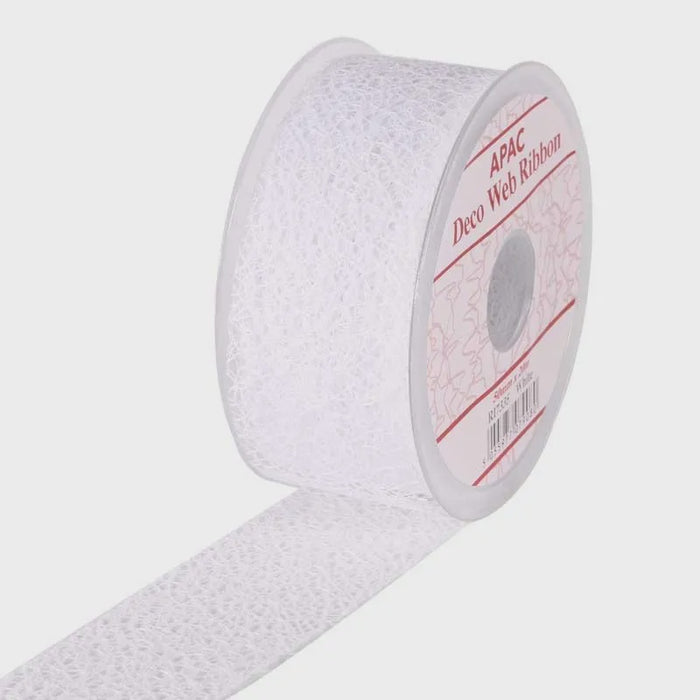 White Deco Web Ribbon (50mm)