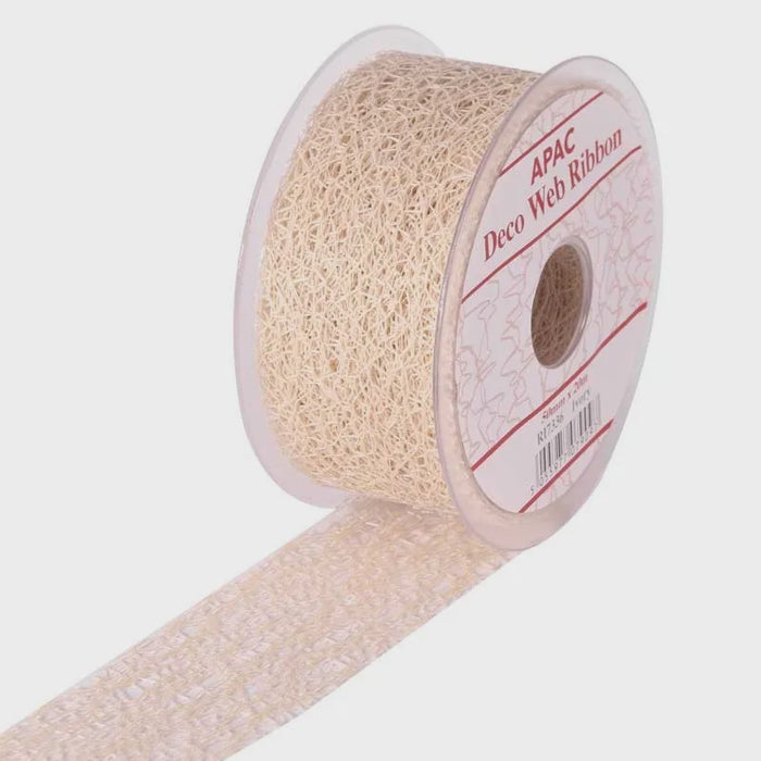 Ivory Deco Web Ribbon (50mm)
