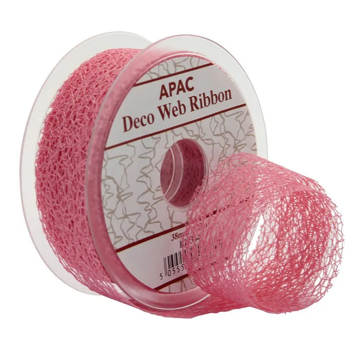 Pink Deco Web Ribbon (38mm)