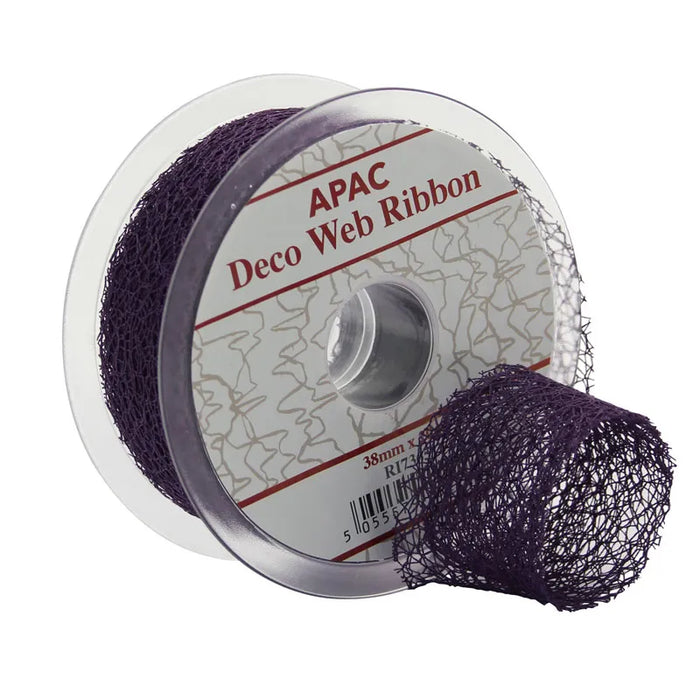 Purple Deco Web Ribbon (38mm)