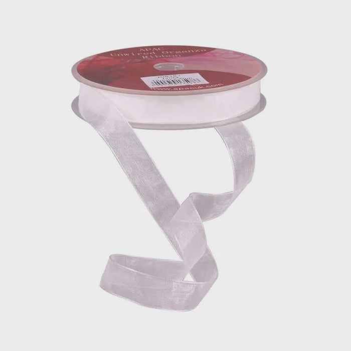 Organza Ribbon with Wired Edge - Ivory - 15mm