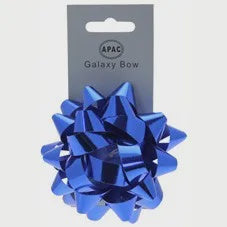 Metallic Blue Galaxy Bow on Header