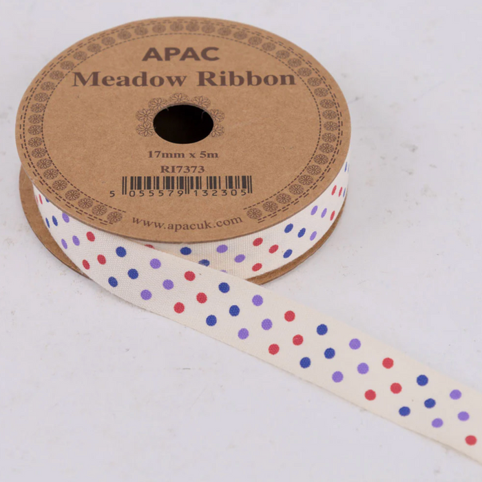 Lilac/Dots Otoman Ribbon 6Mmx50Mts