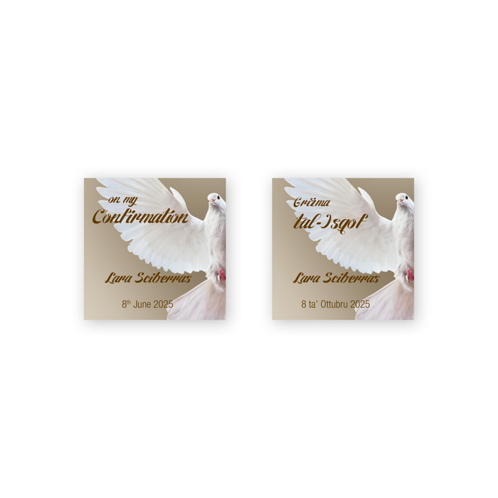 Tags Personalized - Confirmation - Dove in Flight