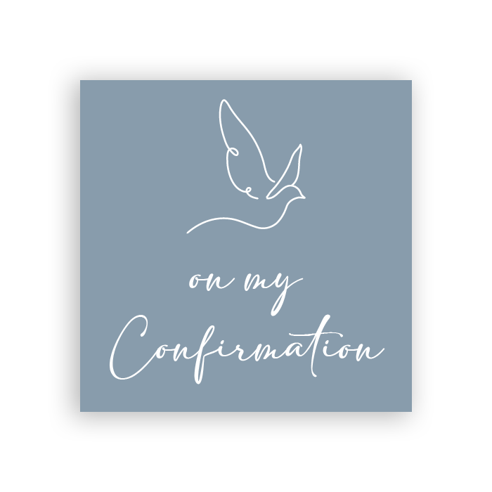 Tag Fill-in - Confirmation - Dove with Solid Background - Blue