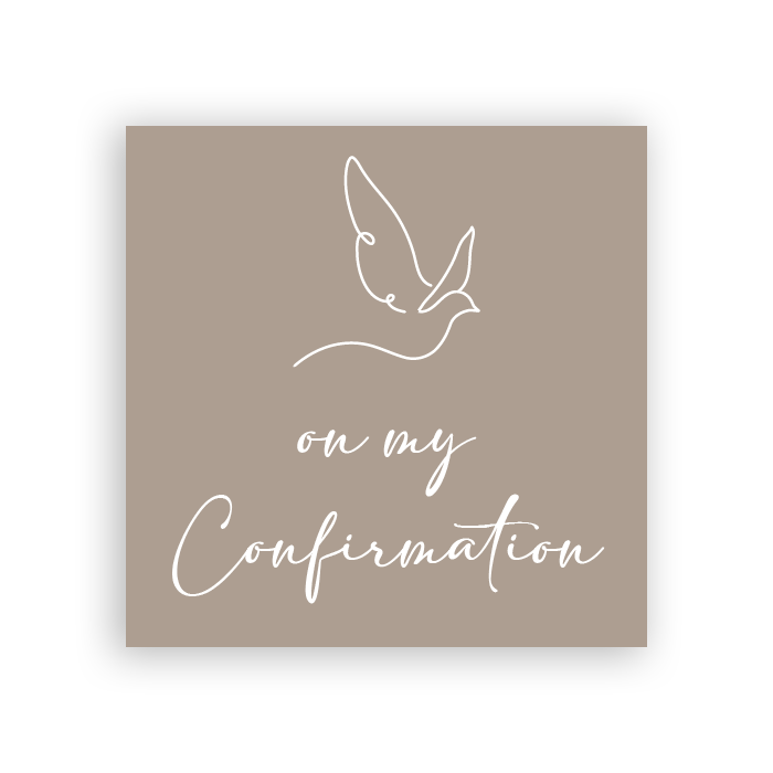 Tag Fill-in - Confirmation - Dove with Solid Background - Taupe
