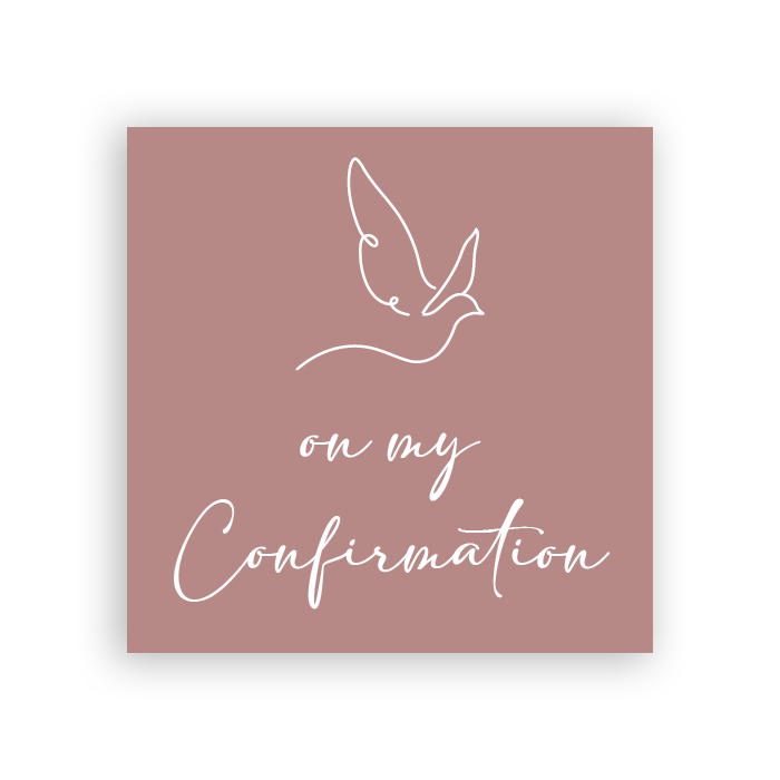Tag Fill-in - Confirmation - Dove with Solid Background - Pink