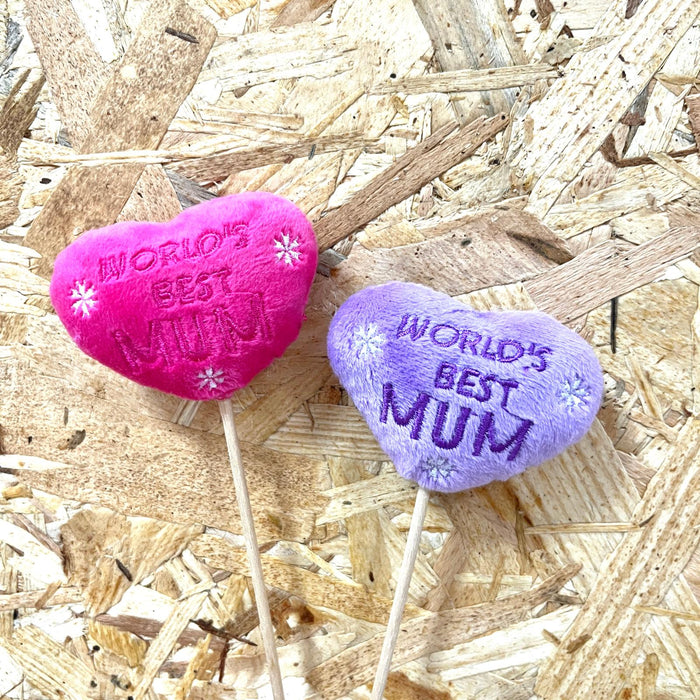 Plush Heart on Stick - Mum