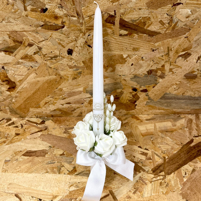 White Girl Candle Bouquet - Roses and Pearls