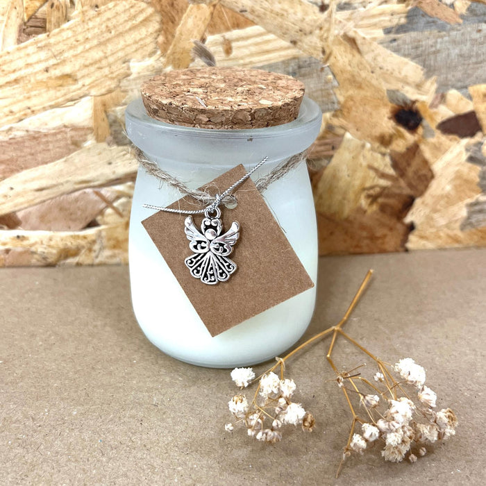 Scented Candle with Silver Angel Charm