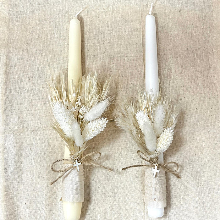 Candlestick - BOHO with Cross