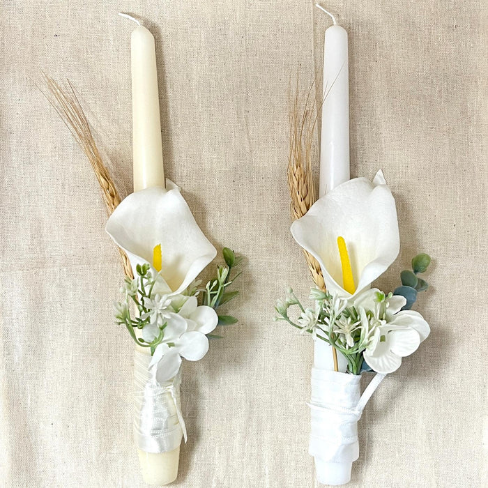 Candlestick - Calla with Wheat