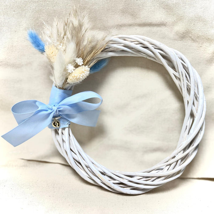 Wreath - Boho Blue with Baby Feet Charm