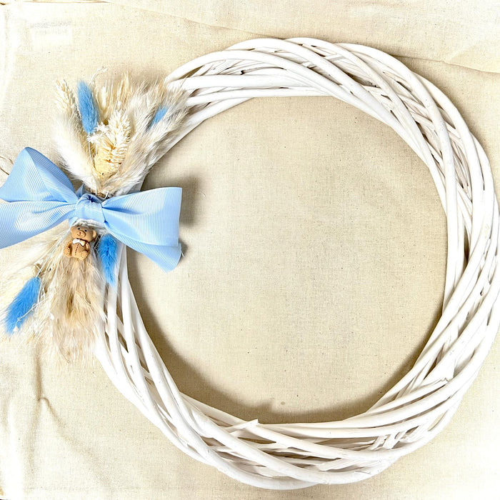 Wreath - Boho Blue with Teddy Bear Charm