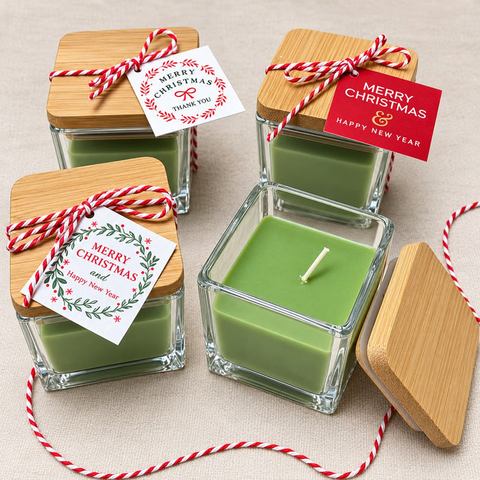 Candle - Apple Scented with Christmas Tag