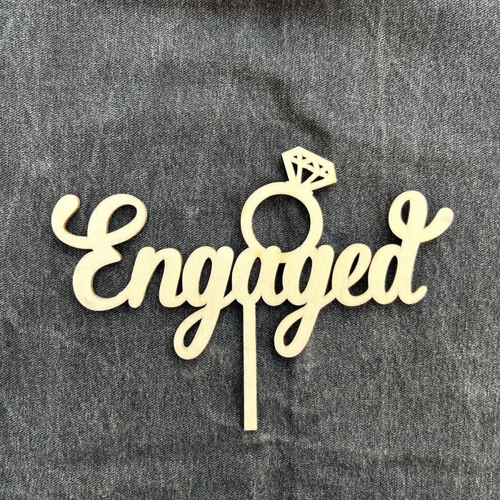 Engagement Cake Topper - Engaged