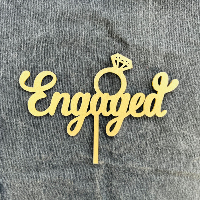 Engagement Cake Topper - Engaged