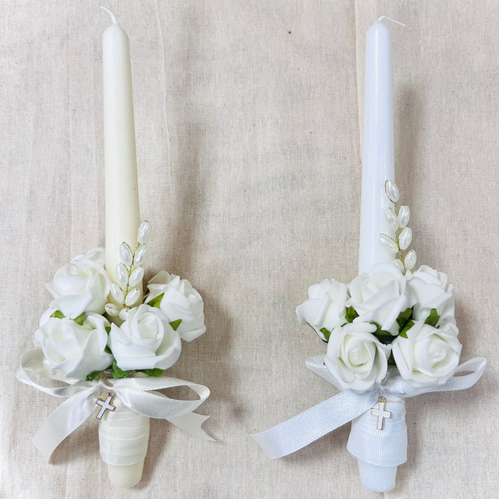 Candle Bouquet - Roses and Pearls